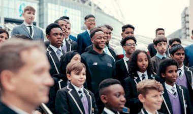 Raheem Sterling unveils his Foundation at his former school, Ark Elvin Academy in Brent