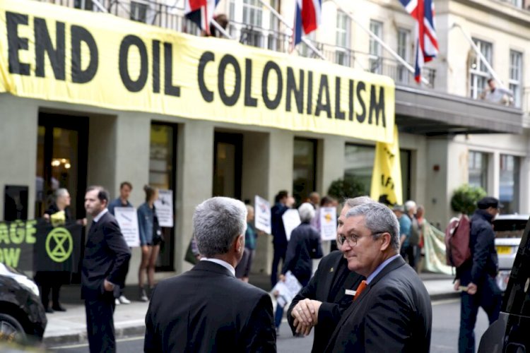Protesters call to 'end oil colonialism' in Africa