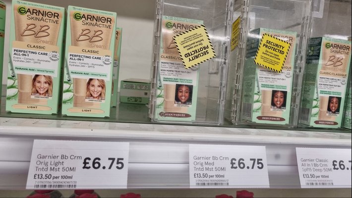 Outrage as Tesco put security boxes on black skin products