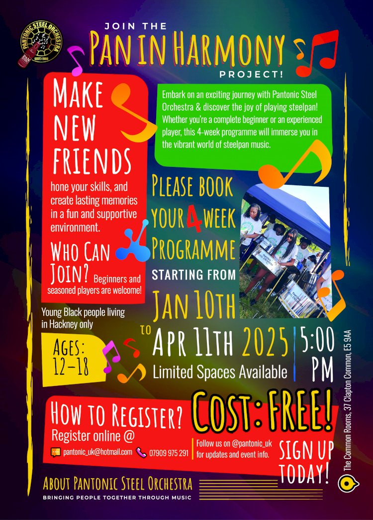 Pantonic Steel Orchestra to share an exciting opportunity for young people aged 12-18.